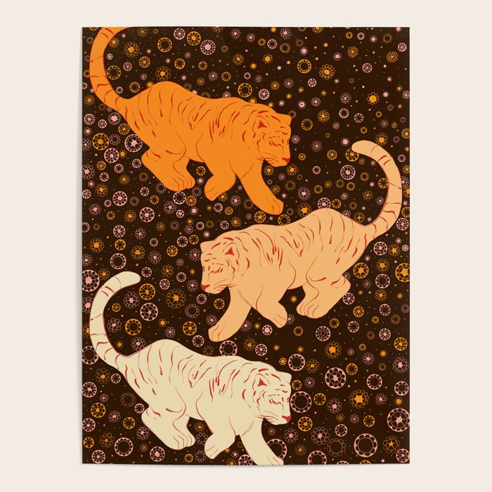 Tigers in a meadow  Poster Gallery Image 4