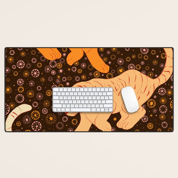 Tigers in a meadow  Desk Mat Gallery Image 1