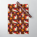 Bunnies and Shrooms Pattern Wrapping Paper Gallery Image 1