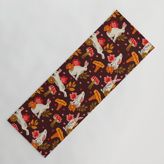Bunnies and Shrooms Pattern Yoga Mat Gallery Image 1