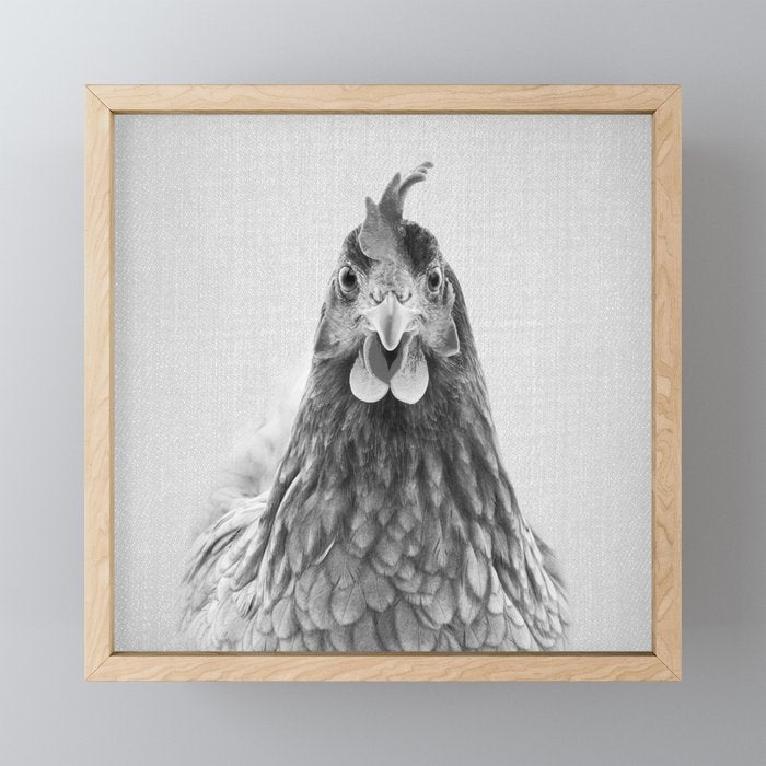 Chicken - Black & White Mini Art Print Gallery Image 1