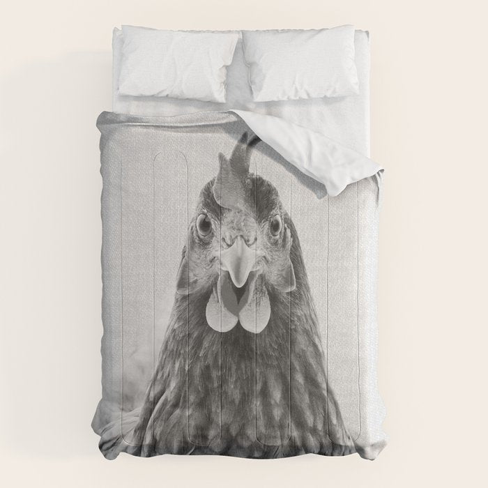 Chicken - Black & White Comforter Gallery Image 6