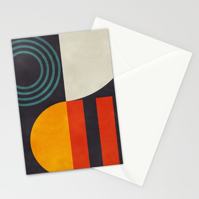 mid century bauhaus geometry square 2 Stationery Card Gallery Image 2