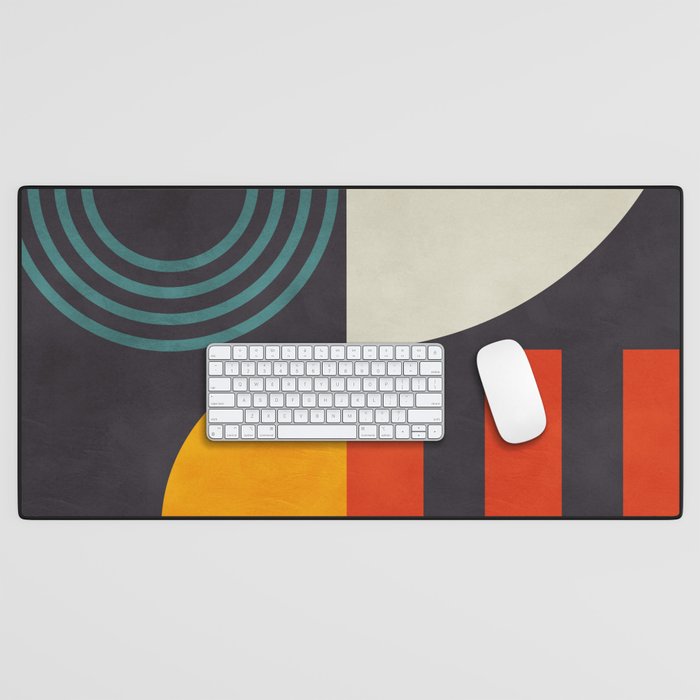 mid century bauhaus geometry square 2 Desk Mat Gallery Image 1