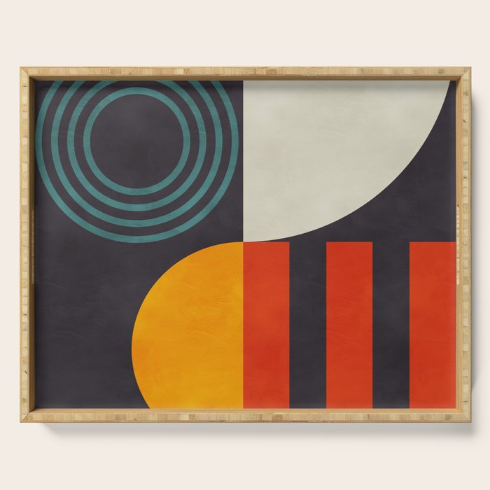 mid century bauhaus geometry square 2 Serving Tray Gallery Image 1