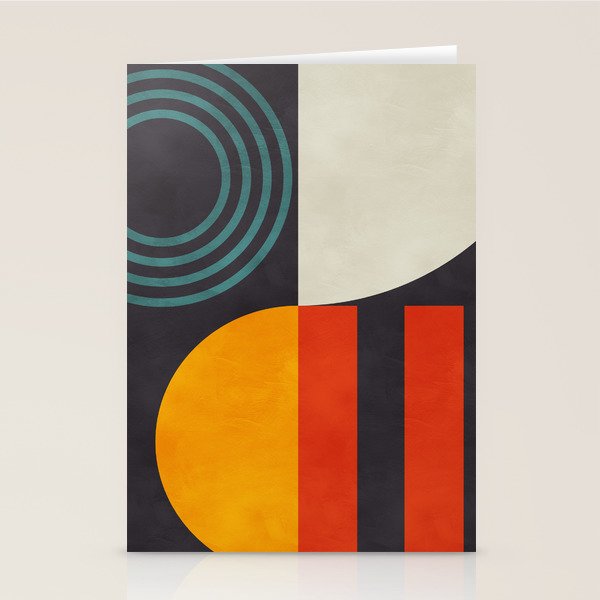 mid century bauhaus geometry square 2 Stationery Card Gallery Image 1
