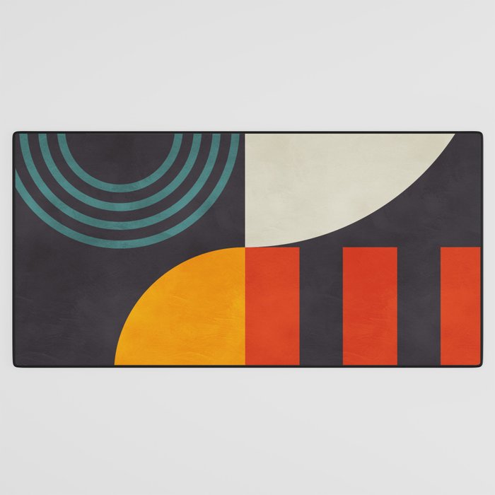 mid century bauhaus geometry square 2 Desk Mat Gallery Image 3