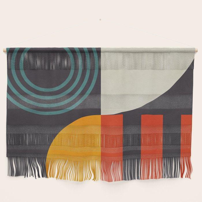 mid century bauhaus geometry square 2 Wall Hanging Gallery Image 1