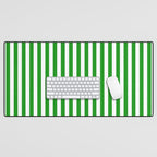 Green and White Stripes Pattern Desk Mat Gallery Image 1
