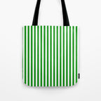 Green and White Stripes Pattern Tote Bag Gallery Image 1