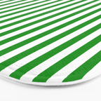 Green and White Stripes Pattern Bath Mat Gallery Image 3