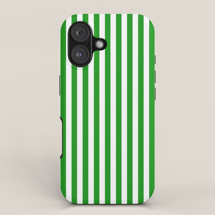 Green and White Stripes Pattern iPhone Case Gallery Image 1
