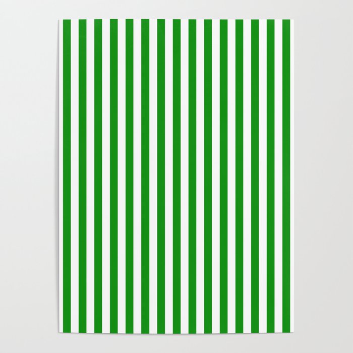 Green and White Stripes Pattern Poster Gallery Image 4