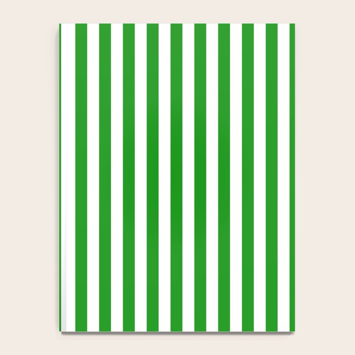 Green and White Stripes Pattern Notebook Gallery Image 4