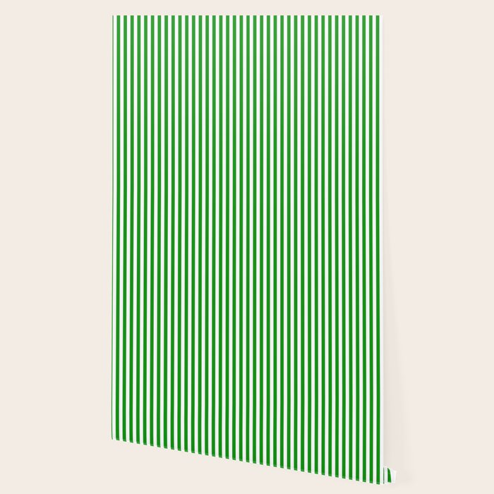 Green and White Stripes Pattern Wallpaper Gallery Image 2