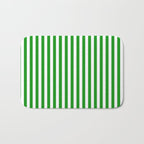 Green and White Stripes Pattern Bath Mat Gallery Image 1