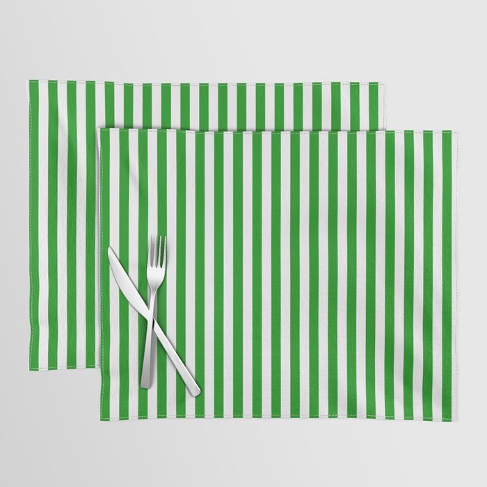 Green and White Stripes Pattern Placemat Gallery Image 1