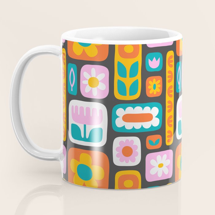 Vintage scandinavian floral art pattern Coffee Mug Gallery Image 3