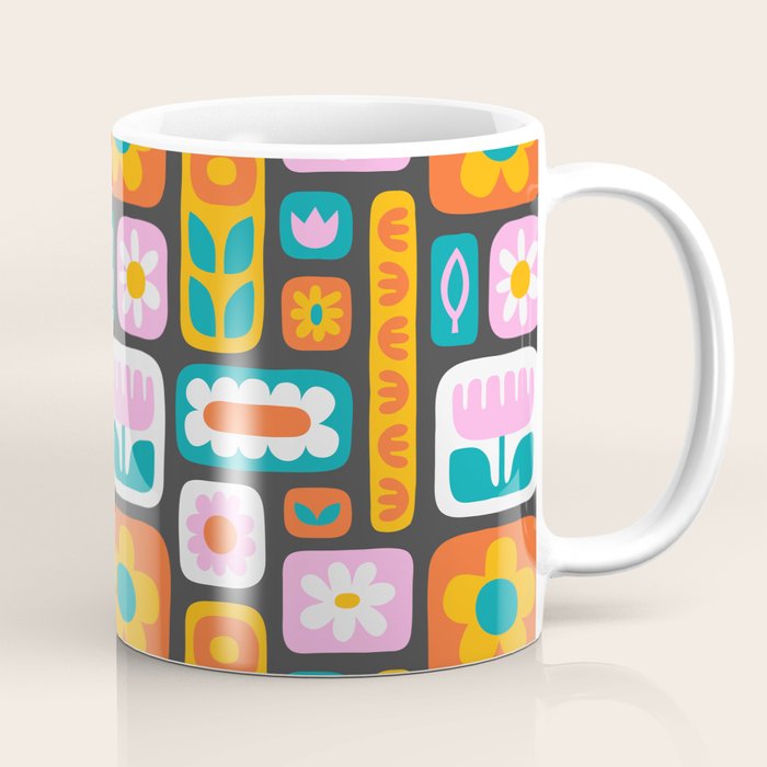 Vintage scandinavian floral art pattern Coffee Mug Gallery Image 1