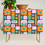 Vintage scandinavian floral art pattern Credenza Gallery Image 1