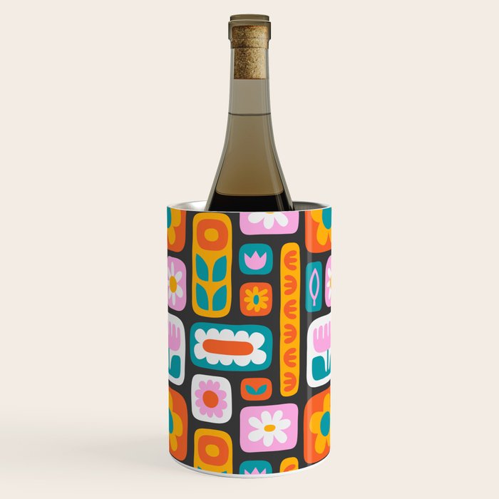 Vintage scandinavian floral art pattern Wine Chiller Gallery Image 3