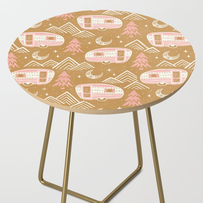 Little Camper - pink and gold Side Table Gallery Image 2