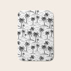 Black and white palm tree beach doodle pattern Bath Mat Gallery Image 1