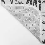 Black and white palm tree beach doodle pattern Bath Mat Gallery Image 2