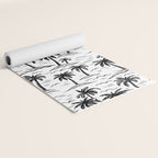 Black and white palm tree beach doodle pattern Yoga Mat Gallery Image 2