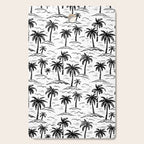 Black and white palm tree beach doodle pattern Cutting Board Gallery Image 1