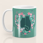 I Heart Cats and Flowers (in Green) Coffee Mug Gallery Image 3