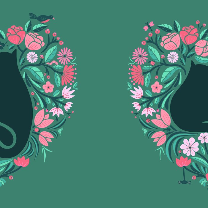 I Heart Cats and Flowers (in Green) Coffee Mug Gallery Image 2