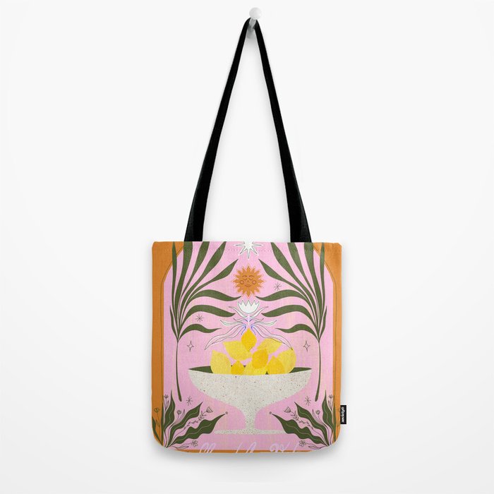 Mediterranean Lemon Florals - La Dolce Vita Tote Bag Gallery Image 2