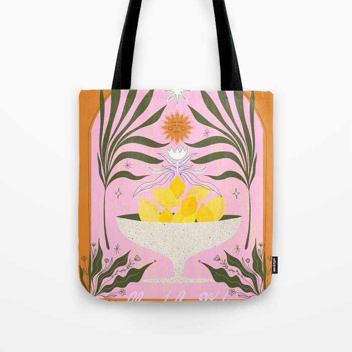 Mediterranean Lemon Florals - La Dolce Vita Tote Bag Gallery Image 1