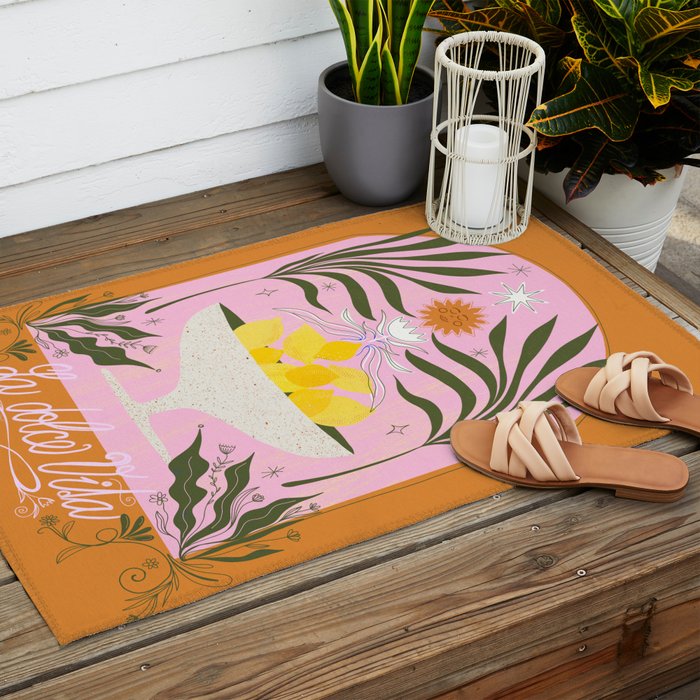 Mediterranean Lemon Florals - La Dolce Vita Outdoor Rug Gallery Image 2