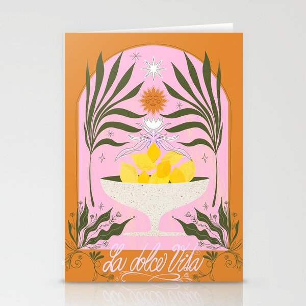 Mediterranean Lemon Florals - La Dolce Vita Stationery Card Gallery Image 2