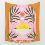 Mediterranean Lemon Florals - La Dolce Vita Wall Tapestry Gallery Image 4