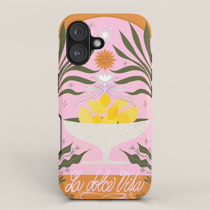 Mediterranean Lemon Florals - La Dolce Vita iPhone Case Gallery Image 1