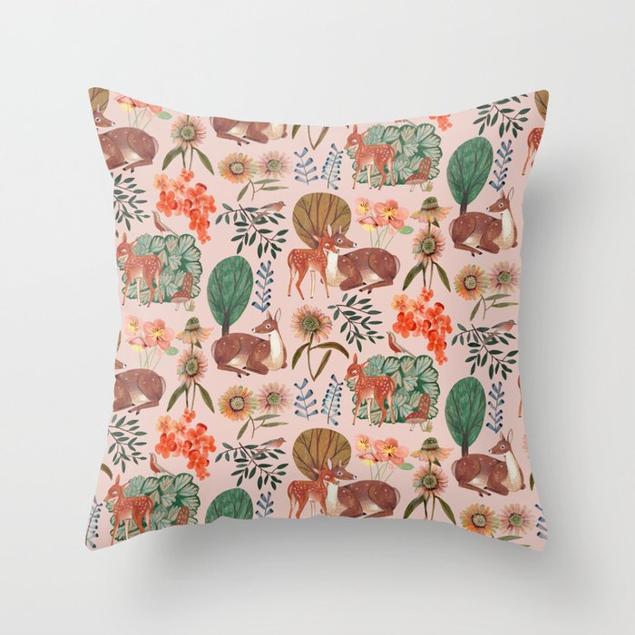 Deer pattern Throw Pillow Gallery Image 6