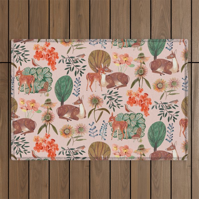 Deer pattern Outdoor Rug Gallery Image 1