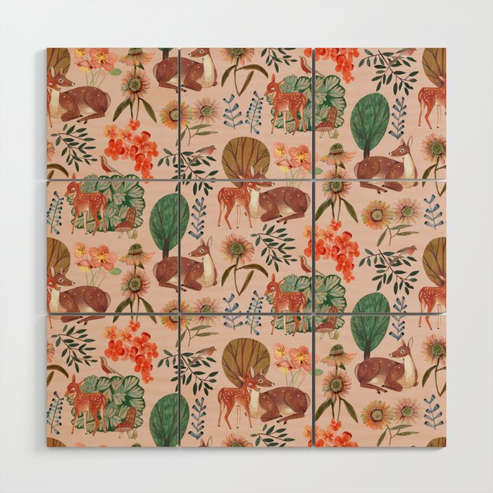 Deer pattern Wood Wall Art Gallery Image 1