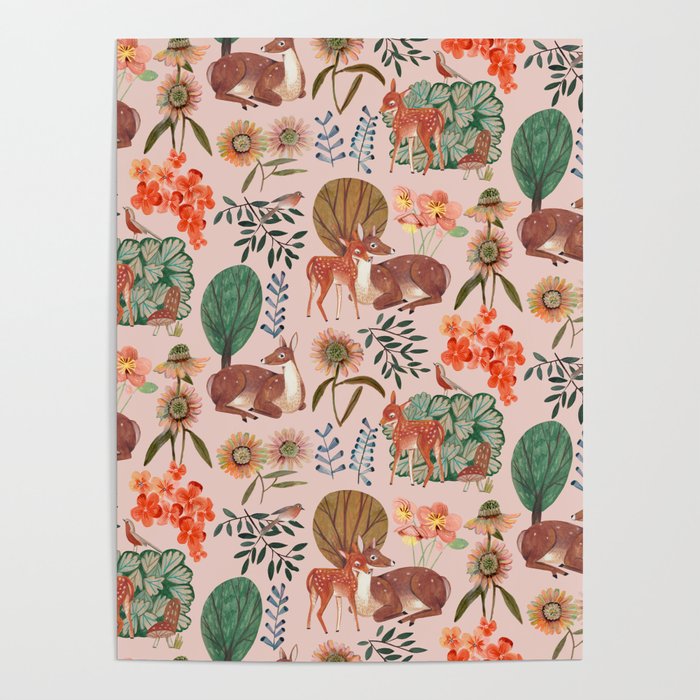 Deer pattern Poster Gallery Image 1