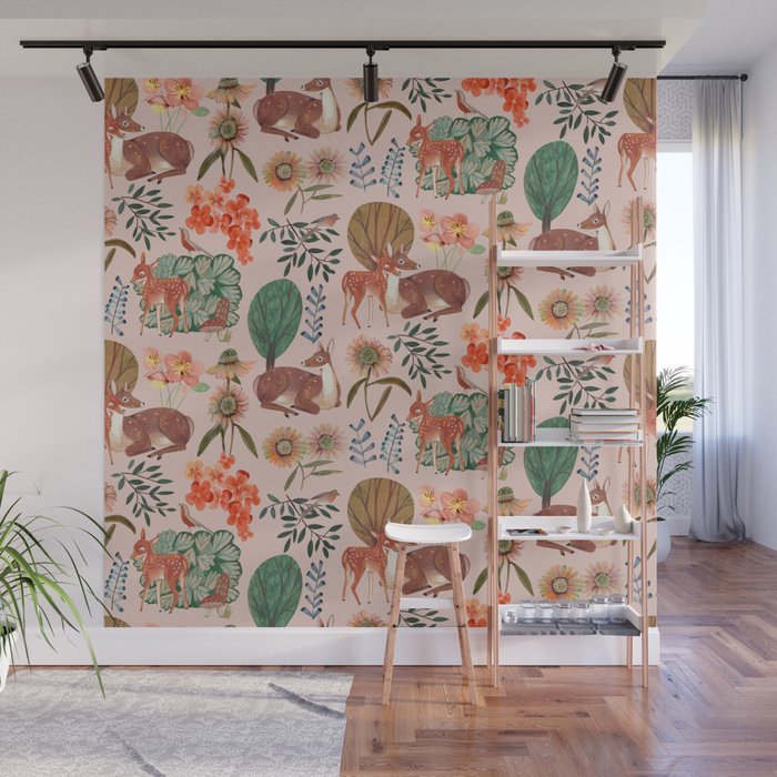 Deer pattern Wall Mural Gallery Image 1