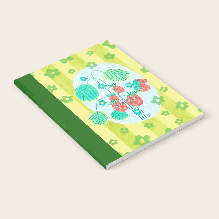 Sweet Strawberry Plant Friends in Lime & Pink Notebook Gallery Image 2