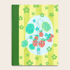 Sweet Strawberry Plant Friends in Lime & Pink Notebook Gallery Image 4