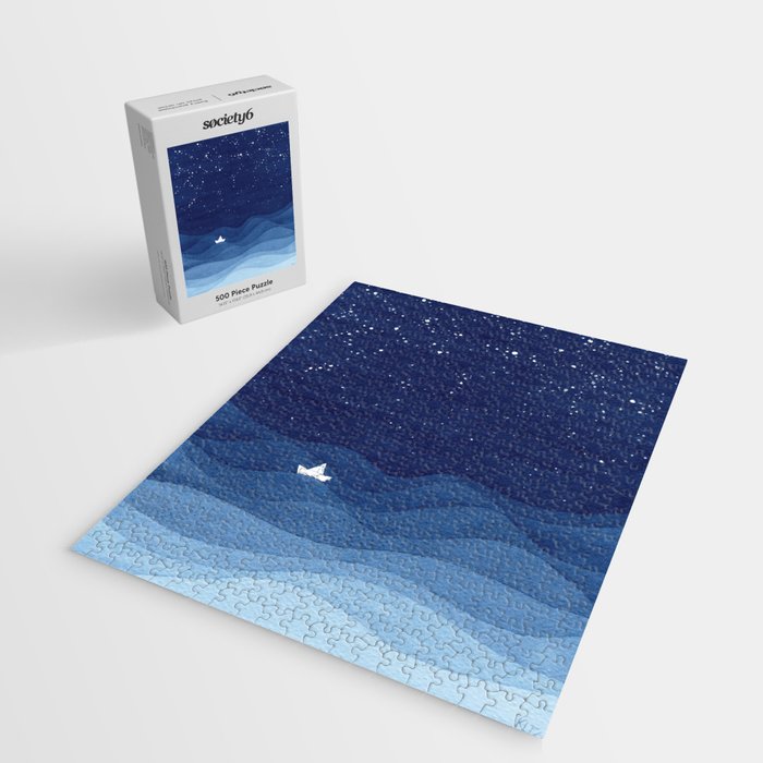 blue ocean waves, sailboat ocean stars Jigsaw Puzzle Gallery Image 2