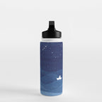 blue ocean waves, sailboat ocean stars Water Bottle Gallery Image 3