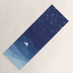blue ocean waves, sailboat ocean stars Yoga Mat Gallery Image 1