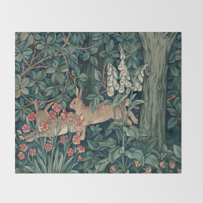 John Henry Dearle "Greenery" 4. Throw Blanket Gallery Image 2