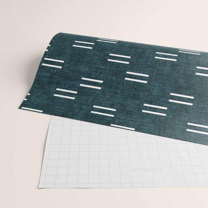 double dash on dark teal Wrapping Paper Gallery Image 2